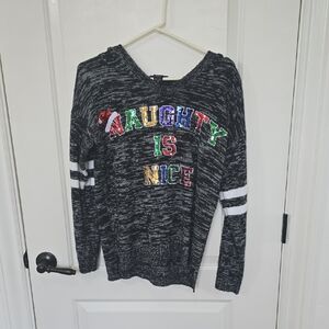Hooked Up by IOT Multicolor Lettered V-Neck Sweater